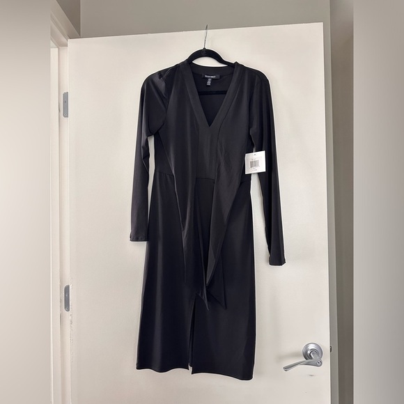 NWT Tie Waist Long Sleeve Matte Jersey Dress SIZE S - Picture 6 of 7